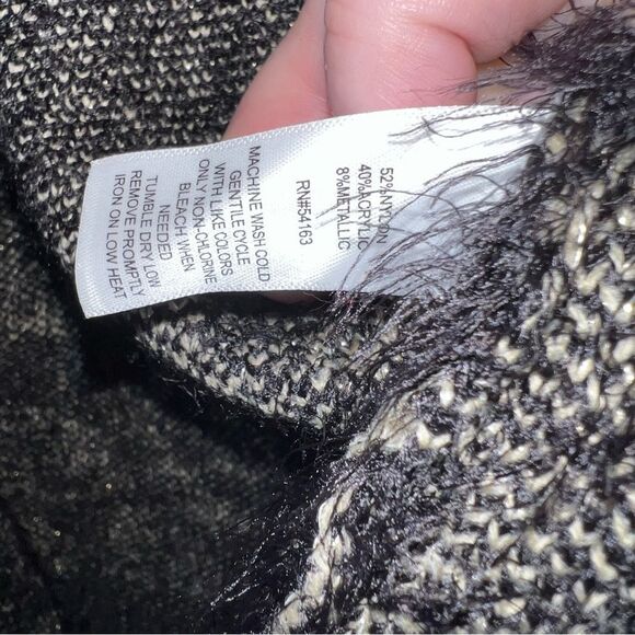 Black Rivet rose metallic print soft faux fur sweater cardigan jacket - Picture 9 of 12